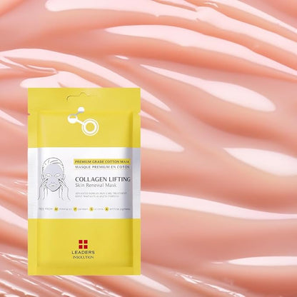 Leaders Insolution Collagen Lifting Skin Renewal Mask | Marine Collagen for Firmness and Elasticity Anti-Wrinkle, Sculpting Facial Sheet | Hydrating Serum for Smooth Skin (10 Sheets)