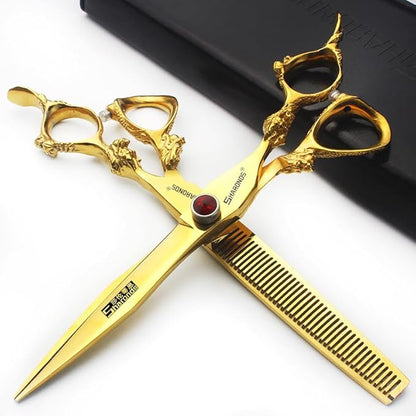 Hairdressing Scissors 6/7/8/9 Professional and Efficient Scissors (7-Inch 2-Piece Set-B)