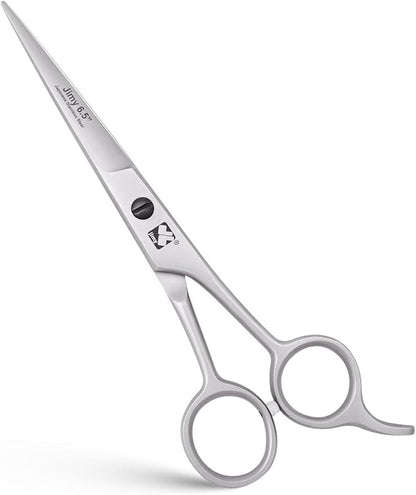 Jimy 6.5" Hair Scissors Professional – Ultra Sharp Razor Edge Stainless-Steel Scissors to Cut Hair – Ergonomic Design Salon Quality Hair Shears for Men, Women & Barbers