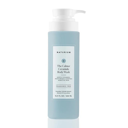 Naturium The Calmer Ceramide Body Wash, Frangrance-Free, Cleansing & Moisturizing for Dry, Sensitive Skin, Dermatologist-Tested, Paraben & Cruelty-Free, 16.9 oz