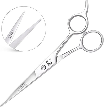 Jimy 6.5" Hair Scissors Professional – Ultra Sharp Razor Edge Stainless-Steel Scissors to Cut Hair – Ergonomic Design Salon Quality Hair Shears for Men, Women & Barbers
