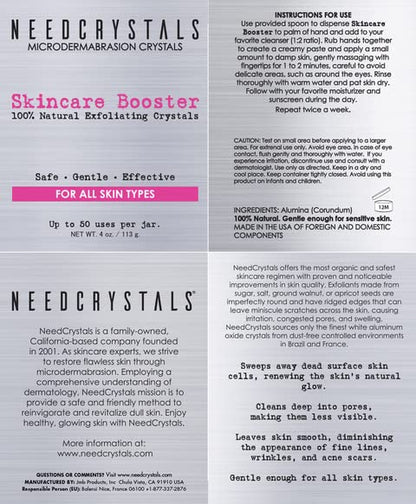 NeedCrystals Microdermabrasion Crystals DIY Facial Scrub. Natural Face Exfoliator for Dull or Dry Skin Improves Scars, Blackheads, Pore Size, Wrinkles, Blemishes & Skin Texture 4 oz. / 113 gr.