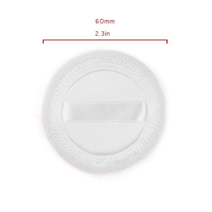 10pcs Powder Puff Cotton Cosmetic Powder Face Makeup Puffs Pads with Ribbon for Loose and Foundation 2.36 inch. (White)
