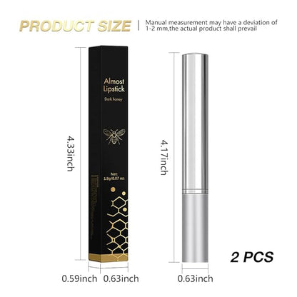 2Pcs Black Cherry Nude Tinted Honey Lip Balm, Sheer Hydrating Moisturizing Lipstick for All Skin Type, Natural Black Cherry Lip Tint Balm Moisturizing Nourishing Lipstick Long Lasting Waterproof
