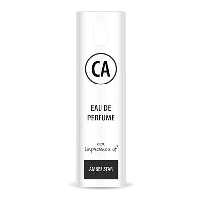 CA Perfume Impression of Amber Star Unisex Eau De Parfum Amber Woody Scent Long Lasting Unisex Fragrance Travel Size TSA Ready for Day and Night Wear 0.33 Fl Oz 10ml