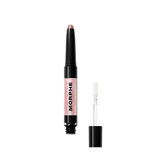 Morphe Mixed Signals Dual-Ended Eyeshadow Stick - Cream Eyeshadow Pigment & Chrome Liquid Flakes for Bold, Layered Eye Makeup Looks - Lover/Fighter (0.96 oz)