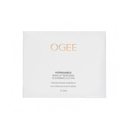 Ogee Gentle Makeup Remover Wipes - Moisturizing Makeup Wipes - Nourishing Formula of Jojoba Oil, Aloe Vera & Essential Oils - Facial Cleansing Cloths (20ct)