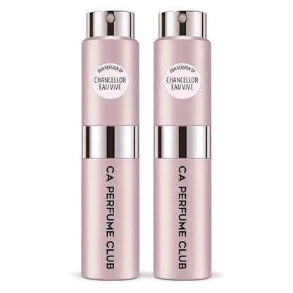 CA Perfume Impression of Chancellor Eau Vive for Women Floral Woody Musk Scent Long Lasting Perfumes for Women Eau De Parfum Travel Size Refillable Atomizer Spray 0.27 Fl Oz 8ml (Set of 2)