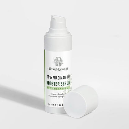 10% Niacinamide Serum Booster – Pore Minimizer & Skin Brightening Formula with Sodium Hyaluronate & Chamomile Extract – Hydrating & Balancing Face Serum for Radiant, Even-Toned Skin – 1 fl oz