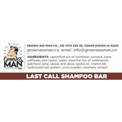 Grown Ass Man Co. - Solid Shampoo Bar Rich Lather 3 in 1: Hair, Beard & Body Wash - Plastic Free & Eco-Friendly, Natural & Organic Clean for All Hair Types, 4oz Bar (Variety, 3-Pack)