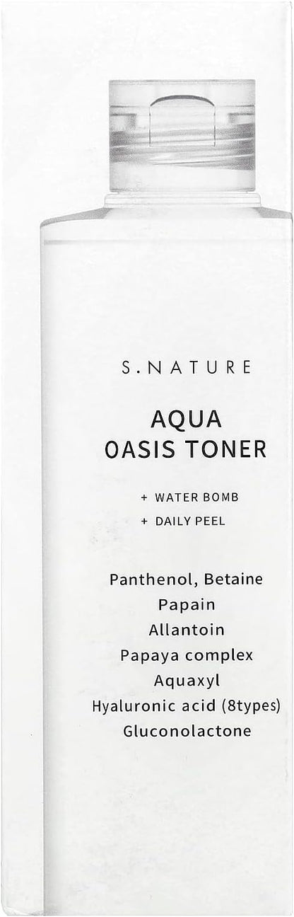 S.NATURE Aqua Oasis Toner | PHA, Soothing and Calming Skin,Hydrating, Refreshing Toner for All Skin Types, Korean Skin Care, Vegan | 300ml, 10.14 Fl Oz