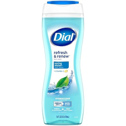Dial Body Wash, Refresh & Renew Spring Water, 16 fl oz, Pack of 6