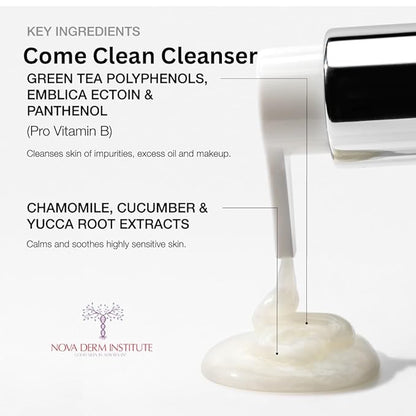 Gentle Exfoliating Face Wash  AHA BHA Cleanser for Oily & Sensitive Skin - Unclogs Pores- Smooths Texture- Soothes Irritation Anti Aging Face Cleanser (4 oz)