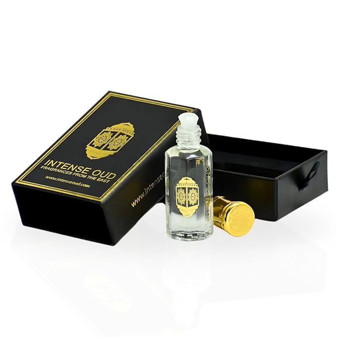 INTENSE OUD Khalab Long Lasting Arabian Perfume Oils for Women 12ML (0.40 OZ) Fragrance Oil With Zesty Citrus, Creamy Vanilla & Smooth Woody Notes - Concentrated Perfume Oil in Black Gift Box