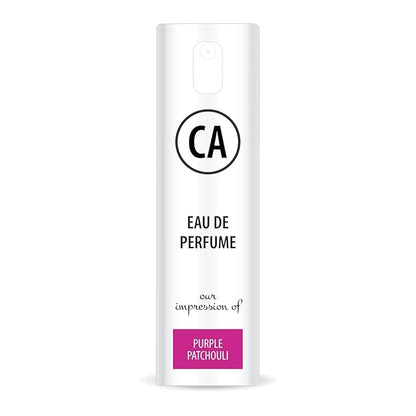 CA Perfume Impression of Purple Patchouli Unisex Eau De Parfum Floral Woody Musk Scent Long Lasting Unisex Fragrance Travel Size TSA Ready for Day and Night Wear 0.33 Fl Oz 10ml