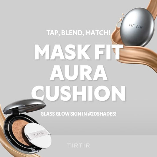 [*Mini Size*] TIRTIR Aura Glow Silver Cushion | Korean Cushion Foundation, (#13N Fair Ivory, 0.15 Fl Oz)
