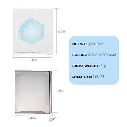 Light Blue Shimmer Single Eye Shadow Palette Makeup with Mirror,Neutral Powder Monochrome Eyeshadow for Older Women,Waterproof Long Lasting Naturing-Looking sombras para ojos