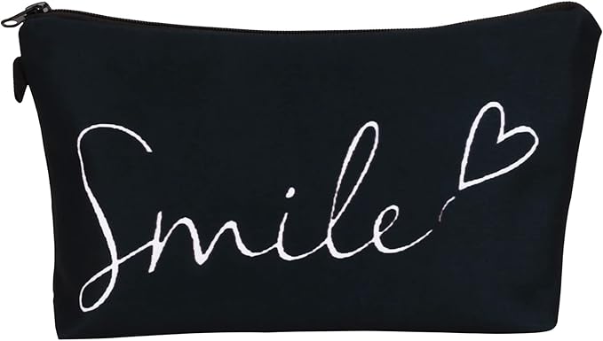 Cute Travel Makeup Bag Cosmetic Bag Small Pouch Gift for Women (Smile)
