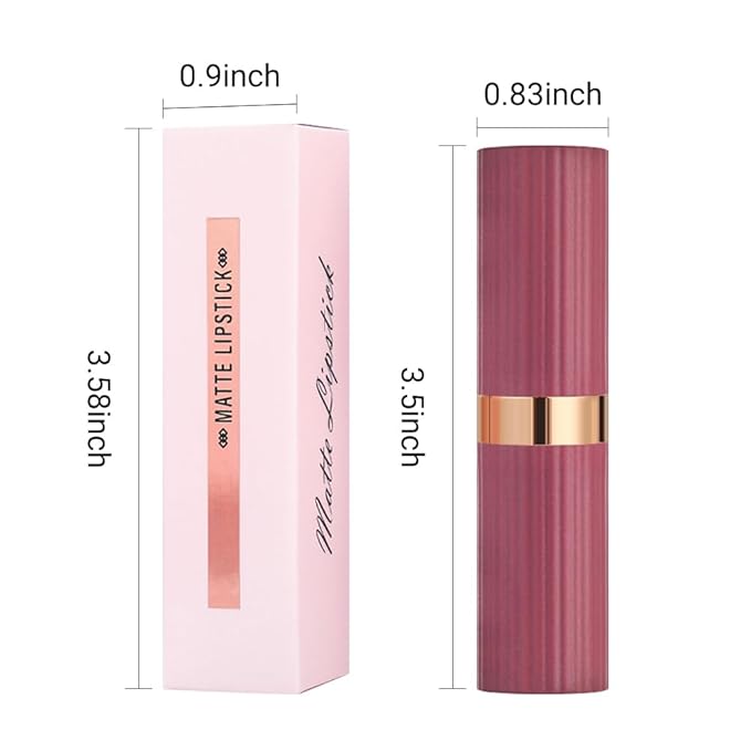 Purple Mauve Lavender Lip Stick,Matte Cream Lipstick Set for Women,Long Lasting Waterproof Smudge Proof Velvet lipsticks Crayon,Lip Makeup Kit Travel Size,Vegan & Cruelty-free (Pack of 1)