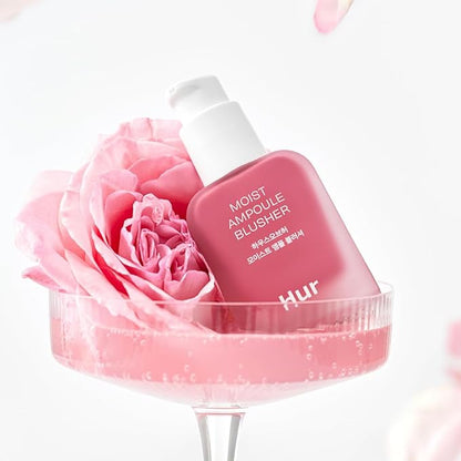 House of Hur Moist Ampoule Blusher with 50% Moisture Essence | Hydrating & Long-Lasting Blush | 0.68fl.oz (9 Shades) - Pink Rosie