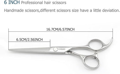 Professional Hair Cutting Scissors Barber Hair Shears Haircut 6 Inch 440c Haircut Shears Hairdresser Scissors KINSARO for Hairdresser Barber or Home Use