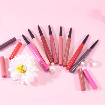 8Pcs Gel Lip Liner Pencil Set for Women, Matte Long Lasting LipLiner Lipstick 24 Hour, High Pigmented Lips Makeup Retractable Liners Waterproof Smudge Proof, Vegan & Cruelty-Free