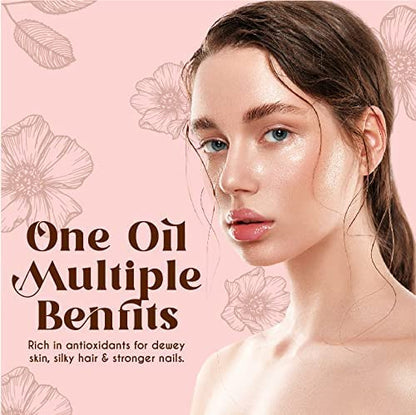 BEAUTE DE PROVENCE Multi-Use Oil for Face, Body and Hair - Organic Blend of Apricot, Vitamin E and Sweet Almond Oil Moisturizer for Dry Skin, Scalp and Nails - Rose Petals, and Bergamot Essential Oil - 4 Fl Oz