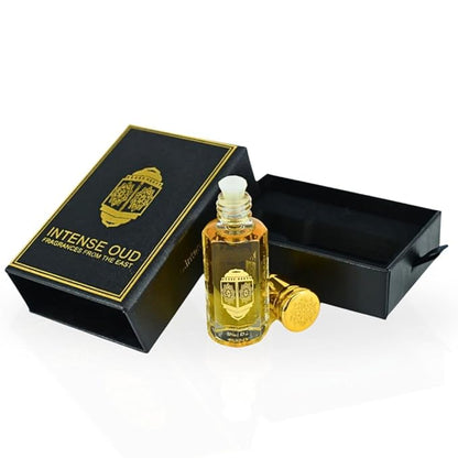INTENSE OUD Crushed Long Lasting Arabian Perfume Oils for Women 12ML - Fragrance Oil with Frozen Pear, Peony & Apricot, Finished with Vanilla & Musk - Concentrated Perfume Oil in Black Gift Box