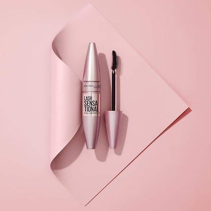 Maybelline Lash Sensational Mascara, Lengthening and Volumizing | Very Black | Washable | Full Fan Effect | Pack of 2