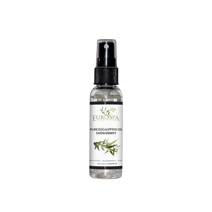 EuroSpa Aromatics Pure Eucalyptus Oil ShowerMist and Steam Room Spray, All-Natural Premium Aromatherapy Essential Oils - Pure Eucalyptus, 2oz