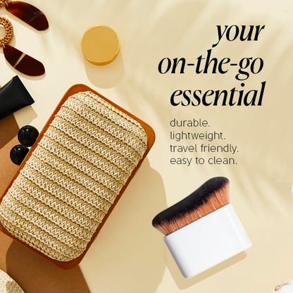 Tinge Body Brush, Large Kabuki Brush, Ideal For Blending Body Makeup, Foundation, Self Tanner & Bronzing, Streak Free & Mess Free, Make Up Brush With Soft, Durable Bristles For Smooth, Even Coverage