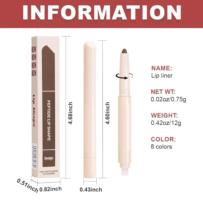 SUAKE Plump Matt Lipstick Lipliner Pencil Pack,Waterproof Crayon with Silicone Smudger for Define Contours & Sculpting Lip, Longwear Moisture Smooth Creamy Formula for Lip Makeup (06# Balance)