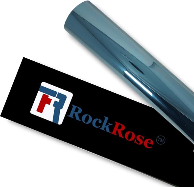 RockRose 50% Nano Ceramic Car Window Tint 40 in x 6.5FT 2PLY Privacy Film Heat Block, 99% UVR, and 85% IRR Block for Auto or Home Strong Adhesive, Easy Shrink, Plotter Friendly - Charcoal