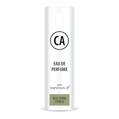CA Perfume Impression of Bleu Cedar Cypress Unisex Eau De Parfum Woody Aromatic Scent Long Lasting Unisex Fragrance Travel Size TSA Ready for Day and Night Wear 0.33 Fl Oz 10ml