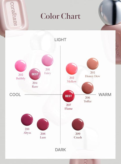 Dew Drop Tint #206 Toffee 4.5g, Glossy, Lightweight Lip Stain, Glass-Like, High Shine, Moisturizing Lip Oil, Long Lasting Color, Hydrating Gloss, Dewy Finish, Korean Beauty Makeup