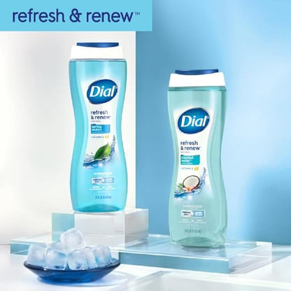 Dial Body Wash, Refresh & Renew Spring Water, 16 fl oz, Pack of 6