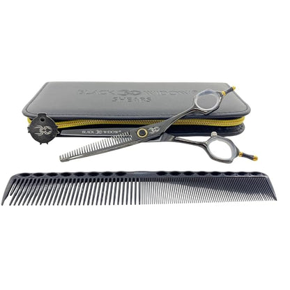 Dos Manos HIGH-END Razor Edge Series Barber Blending Hair Scissors - Japanese Stainless Steel Salon Scissors 6" Overall Length - Fine Adjustment Tension Screw