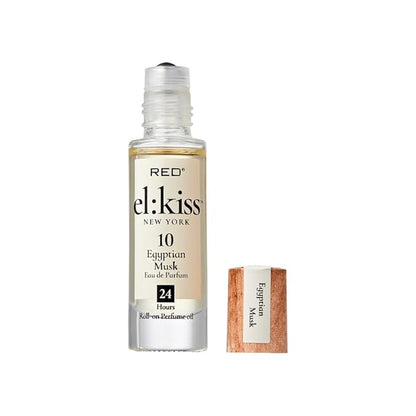 EL:KISS Roll On Perfume, Egyptian Musk Eau de Parfum 12mL (.40 Fl Oz), Hydrating & Long-Lasting, Alcohol-Free & Mineral Oil-Free, Infused with Jojoba, Argan & Coconut Oil