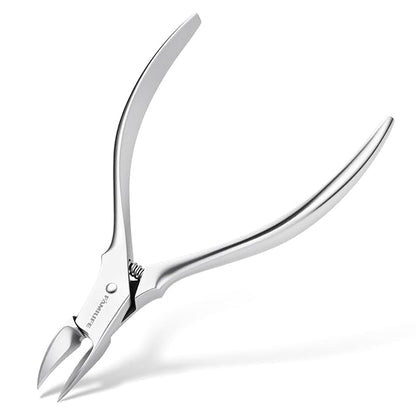 FAMILIFE Cuticle Nippers Scissors – Professional Stainless Steel Cuticle Trimmer for Thick Nails, Ingrown Toenails & Seniors, Sharp Durable Blades with Ergonomic Handle for Salon & Home Use