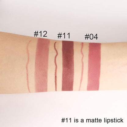 2-in-1 Brown Lip Liner & Lipstick Set Kit for Women, Matte Lips Kit with Lip Liner Lip Stains Long Lasting Waterproof 24 Hour Lipstick and Lip Liners Combo Lipliners Pencil Set 11