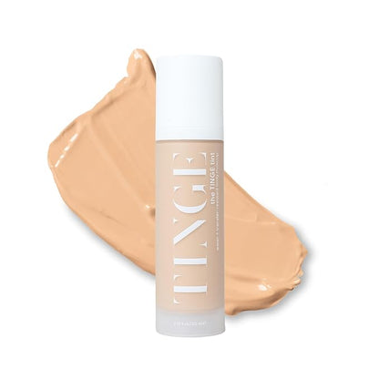 Tinge Tint Body Makeup, Water and Transfer Resistant Up to 48 Hours, Buildable Medium Coverage Body Foundation or Bronzer with Amino Acids, Tattoo Cover Up Makeup, 3.38 FL Oz - Medium Warm