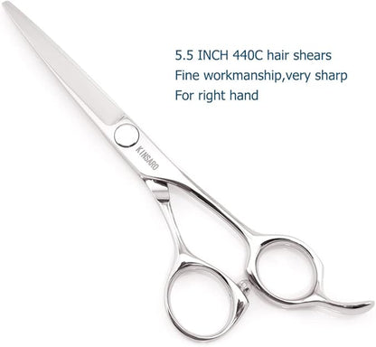 Hair Cutting Scissors Hair Cut Professional 5.5 Inch Hair Cutting Shears Haircut Scissors Barber Shears 440c Hairdresser Barber Shears KINSARO for Hairdresser Barbershop or Home Use