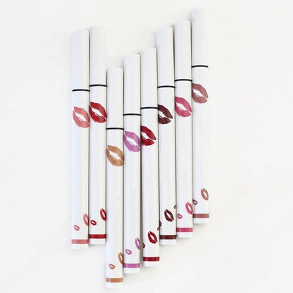 evpct Longwear Liquid Lip Liner Stain Marker Pen Long Lasting Waterproof, Mauve Red Matte Semi Permanent 24 Hour Lip Liner and Lipstick Combo, Korean Color Stay Lipliner All Day, Lips Stain peel off