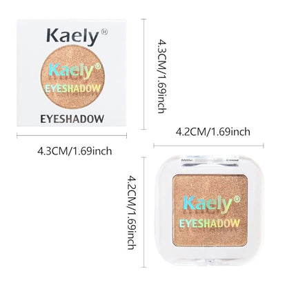 Glitter Single Eye Shadow Palette Makeup, Golden Sparkle Shimmer Monochrome Eyeshadow For Old Women, Mini Pressed Pigmented Waterproof Sombras Para Ojos,Vegan, Talc, Paraben&Cruelty Free, 06