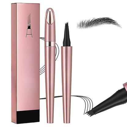 2025 Premium Microblading Eyebrow Pen, Waterproof Eyebrow Pencil, Eye Brow Pen with 4 Tip, Natural Magic Eyebrow Makeup Fine Stroke Contouring Pencil Long-Lasting Stay on All Day (Black)