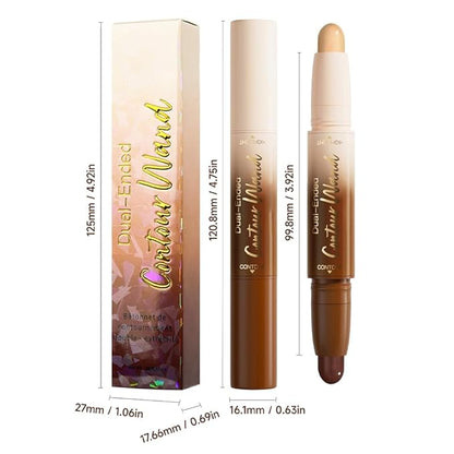 evpct Nude Brown & Nude Cream Contour Stick Face Body Makeup Dual Ended, no Transfer Waterproof 2 in 1 Cream Concealer Stick Contouring Makeup, Nose Contour Bronzer Sticks Face Highlighter Make up