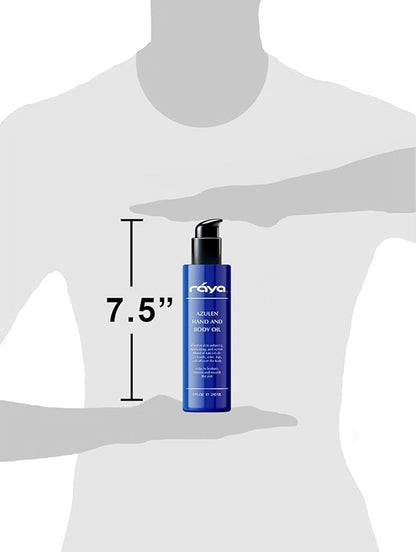 RAYA Azulen Hand and Body Oil 8 oz (451) | Softening and Natural Blend of Oils for Hands, Arms, Legs, and Body | Great as a Body Massage Oil | Great for All Skin