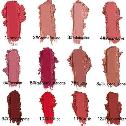 12 Colors Lips Staining Lip Oil, 2025 Upgrade Cream Texture Lipstick Long-Lasting Moisturizing Lip Oil, Waterproof Lipstick Creamy Lip Gloss Non-stick to Cup (#2, One Size)