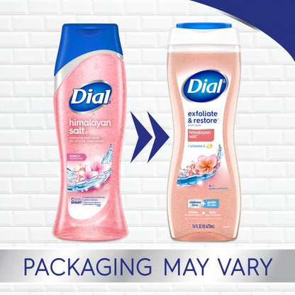 Dial Body Wash, Exfoliate & Restore Himalayan Salt, 16 fl oz, Pack of 11