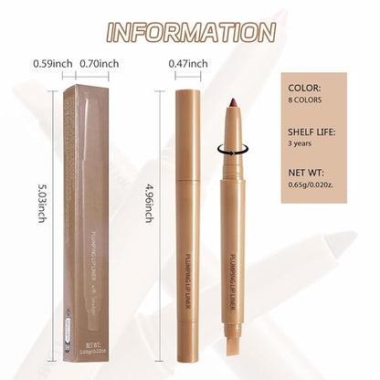 Brownish Red Matte Lip Liner Pencil, Plump lip pencil liner Long-Lasting Creamy Formula, With Silicone Smudger for Define Contours & Sculpting Lip,Waterproof Non-Staining Crayon Lip Liners 05#